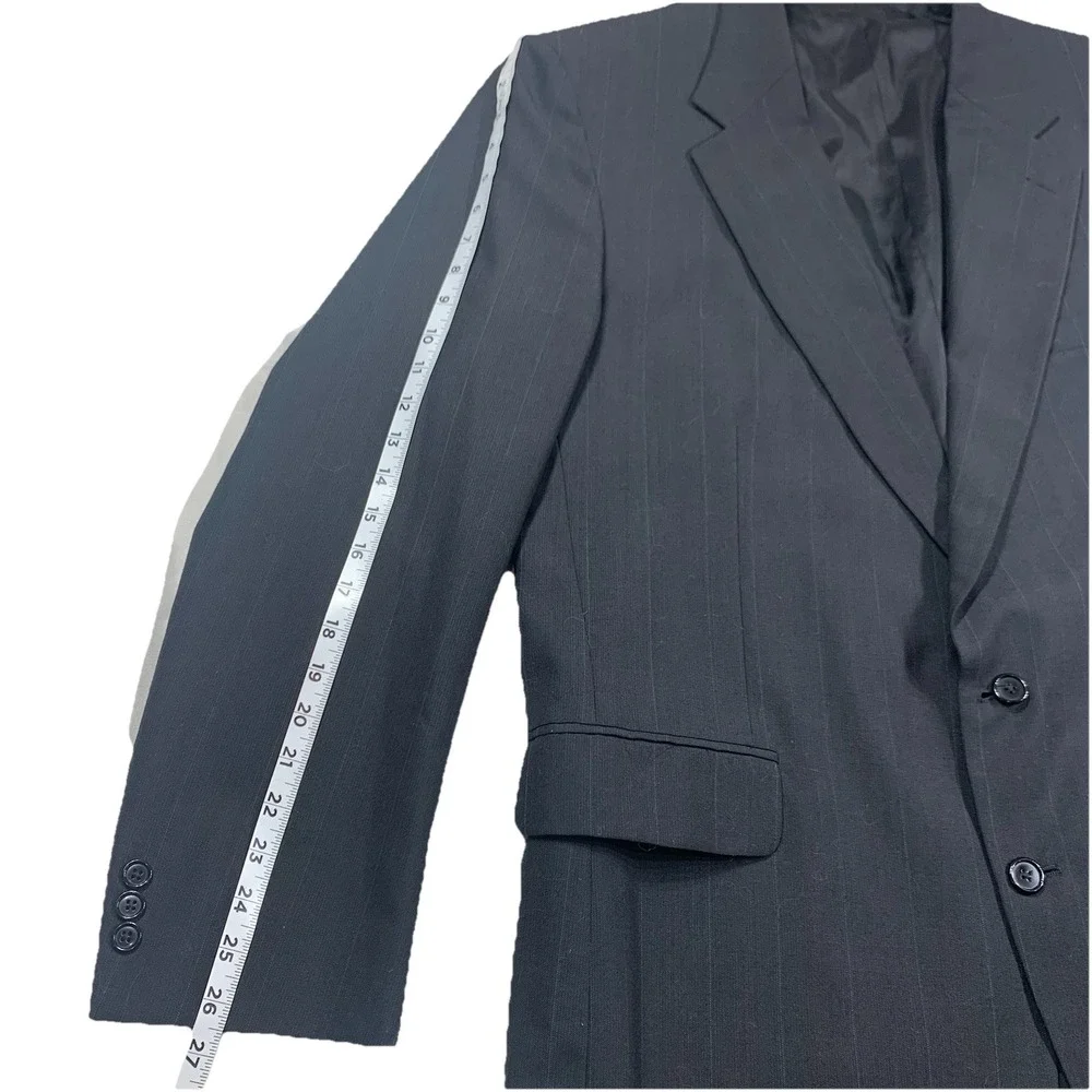 TOWNCRAFT Men's Size 46L Dark Gray Sport Coat‎ Blazer Suit Jacket Wool Blend